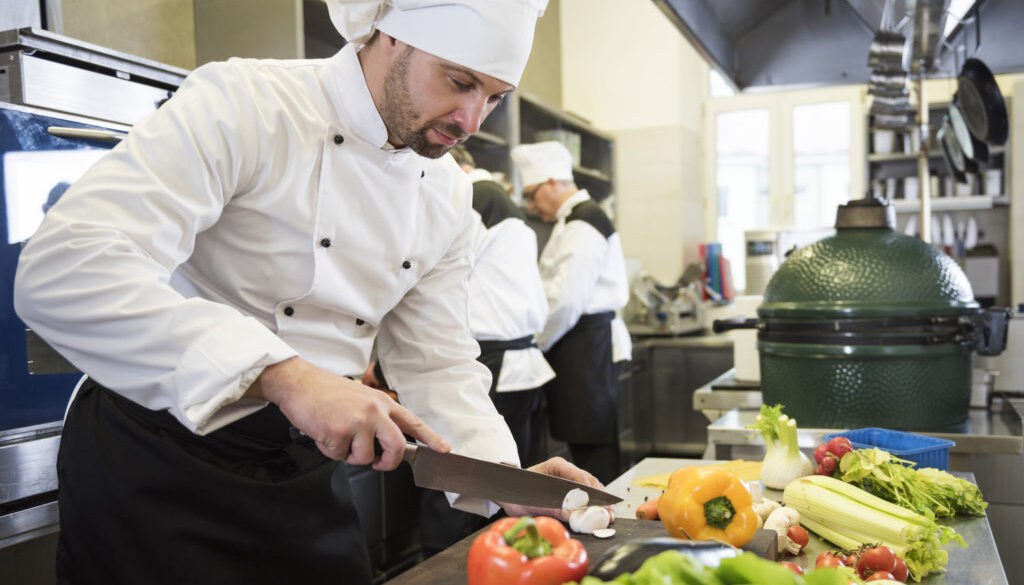 Restaurant chef at everyday work
